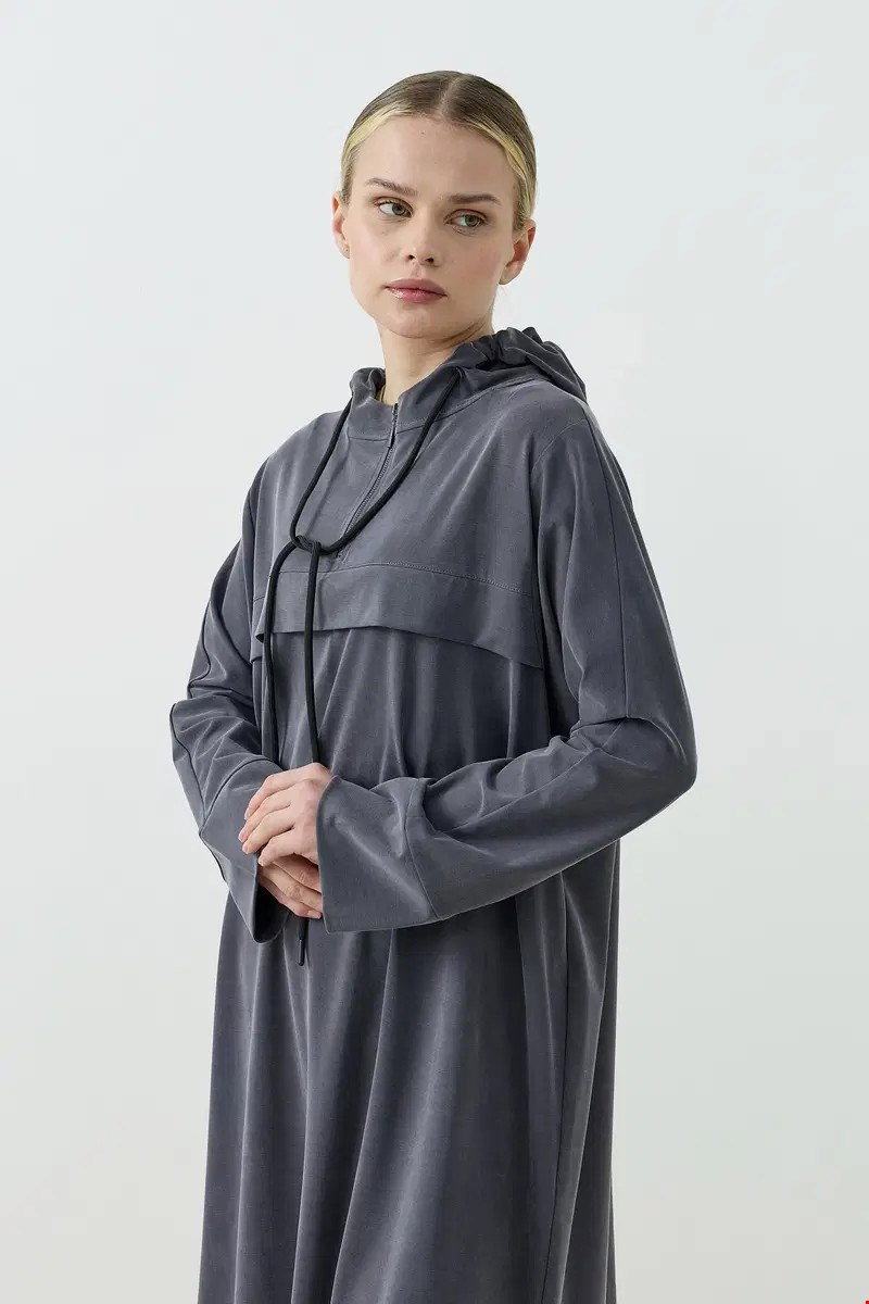 Qanu Aerın Uzun Sweatshirt Antrasit 