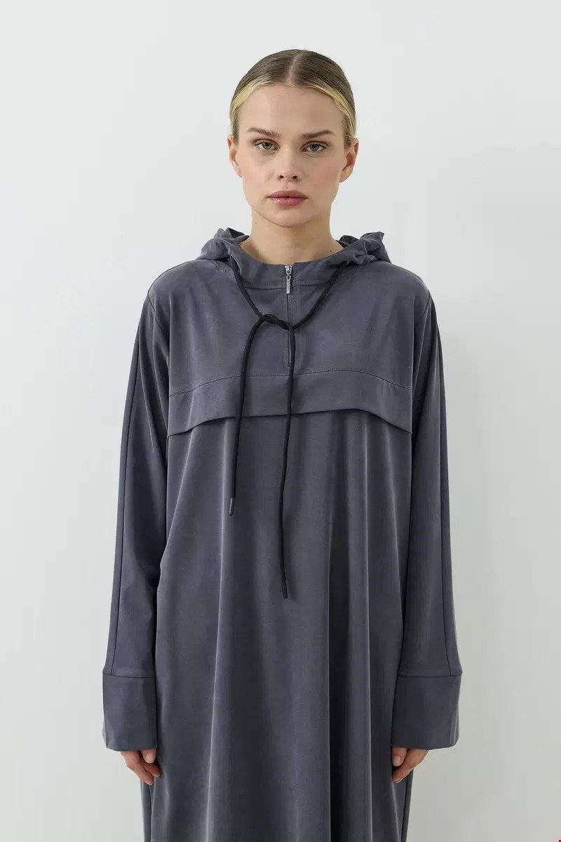 Qanu Aerın Uzun Sweatshirt Antrasit 