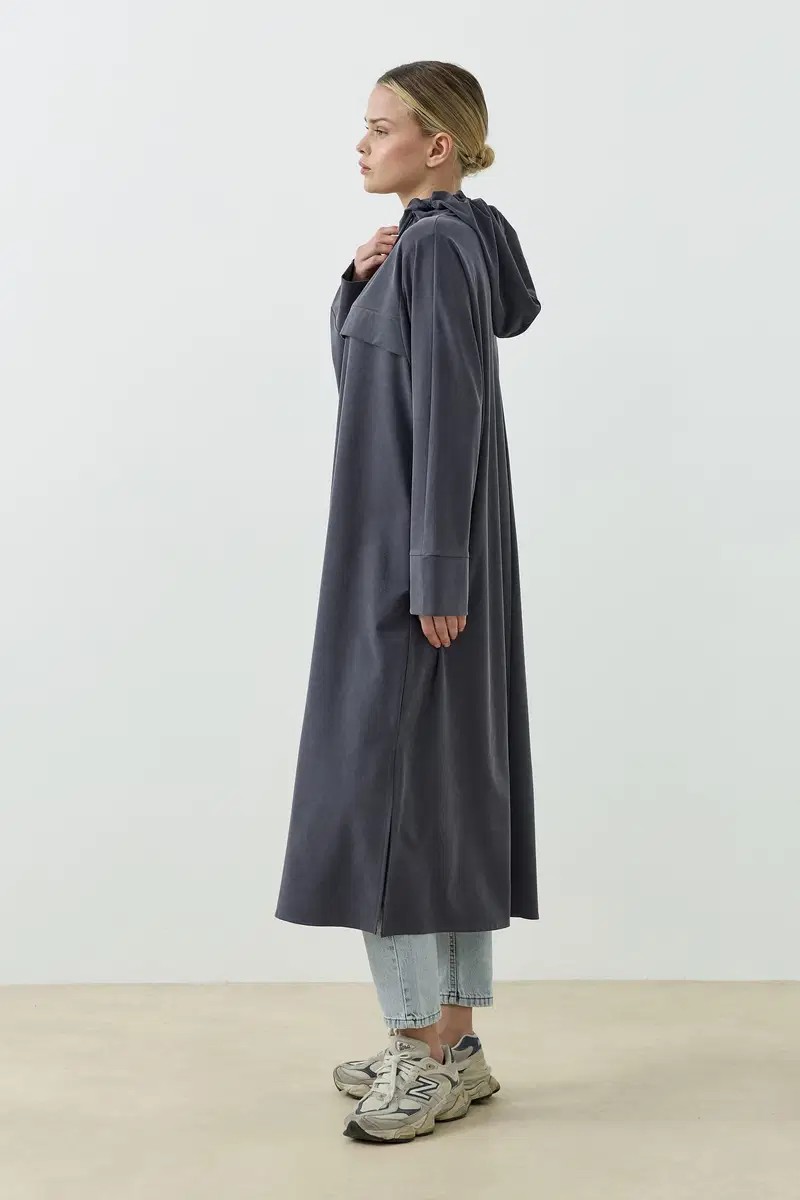 Qanu Aerın Uzun Sweatshirt Antrasit 