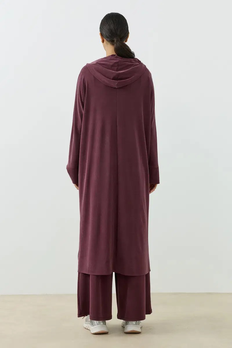 Qanu Aerın Uzun Sweatshirt Mürdüm