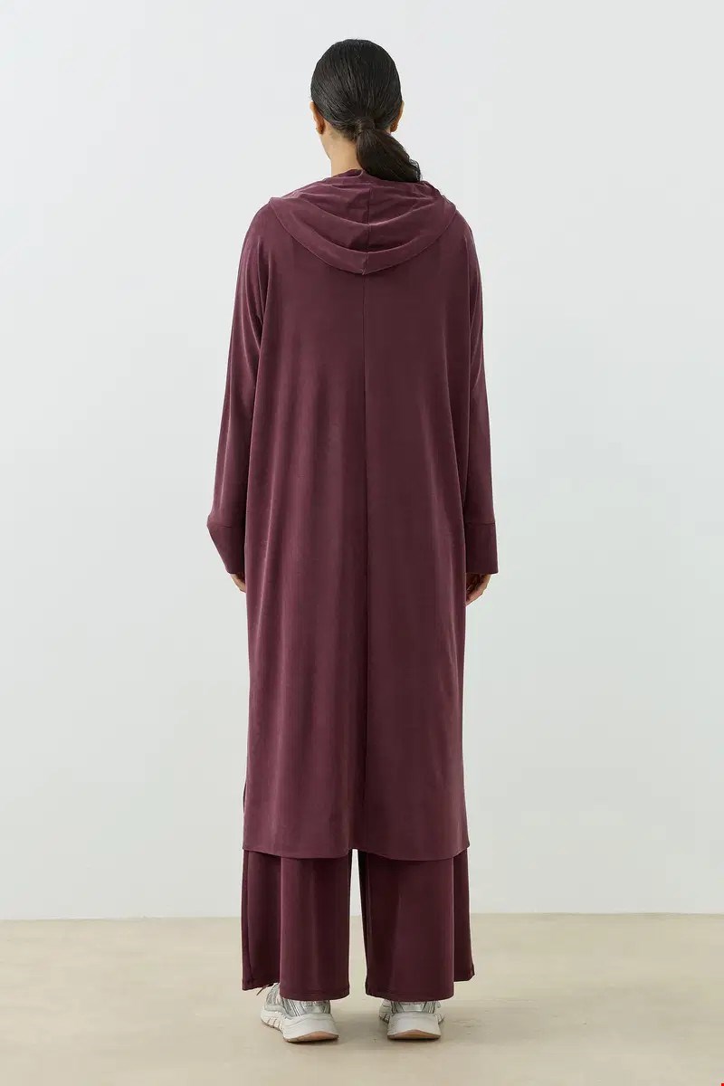 Qanu Aerın Uzun Sweatshirt Mürdüm