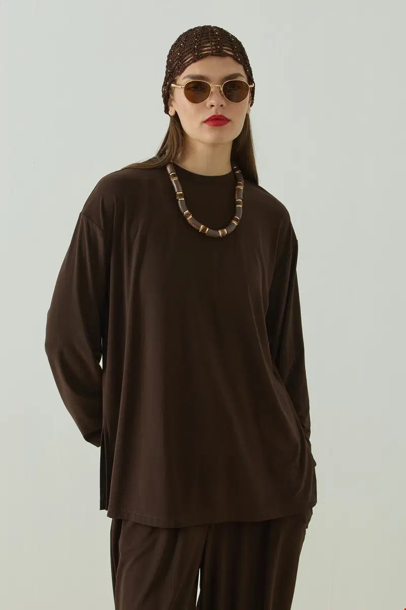 Qanu Alya T-shirt Kahverengi