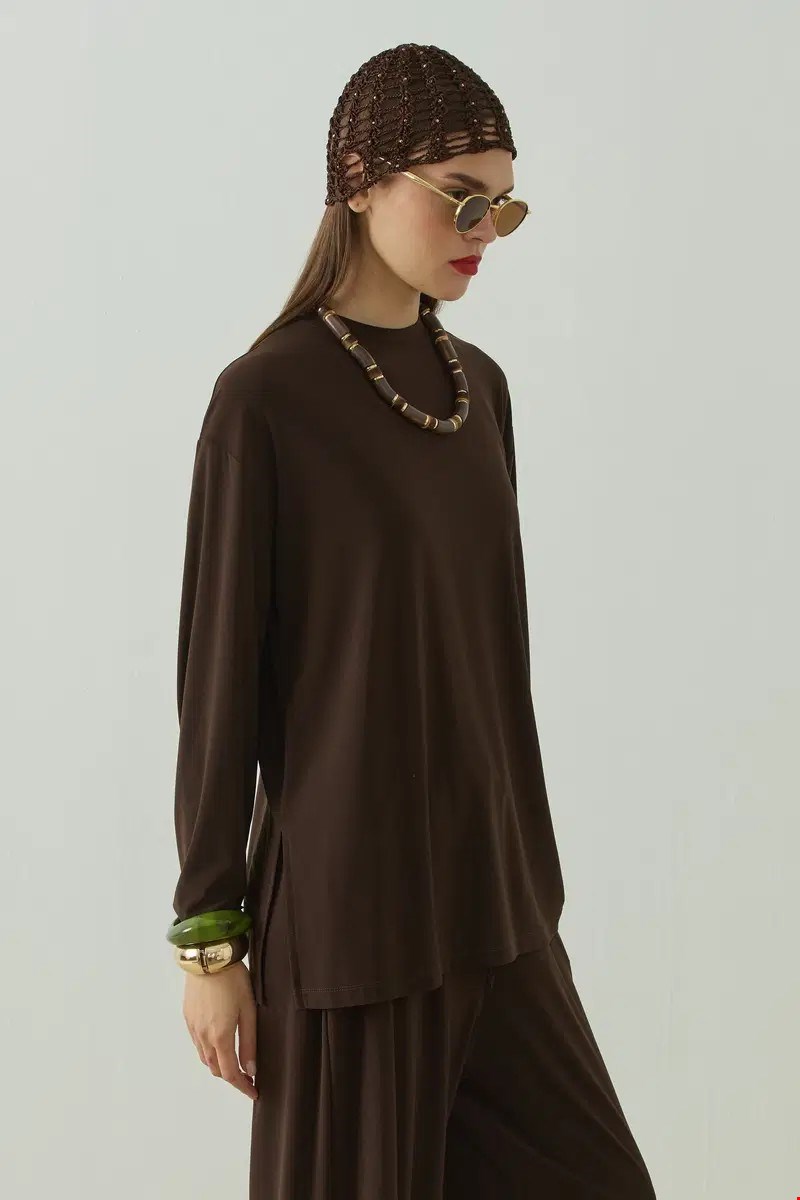 Qanu Alya T-shirt Kahverengi