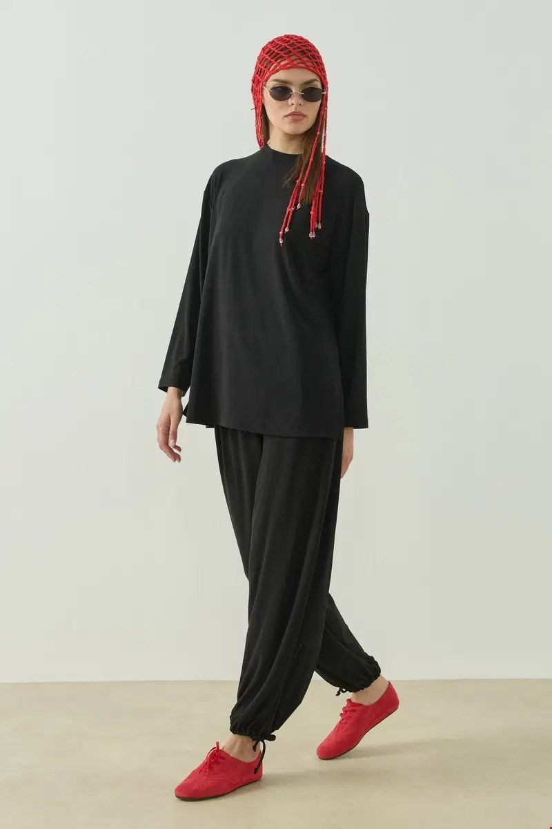 Qanu Alya T-shirt Siyah