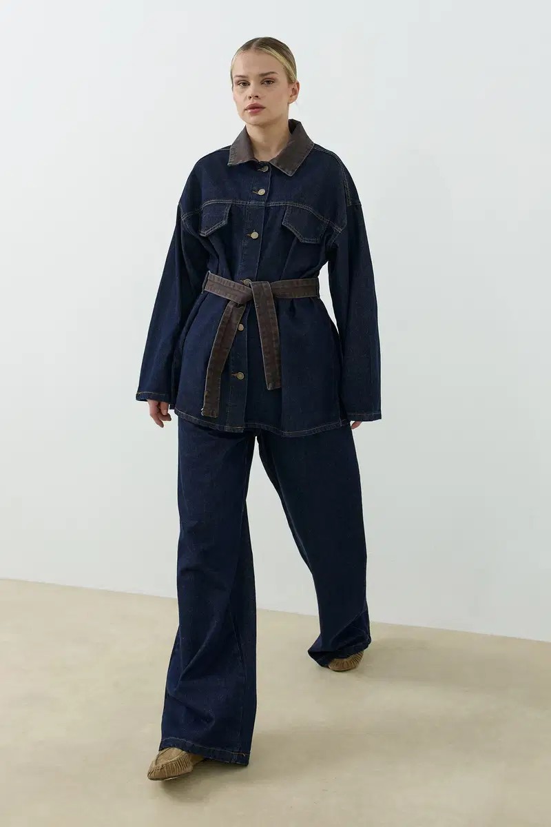 Qanu Arin Denim Takım Lacivert