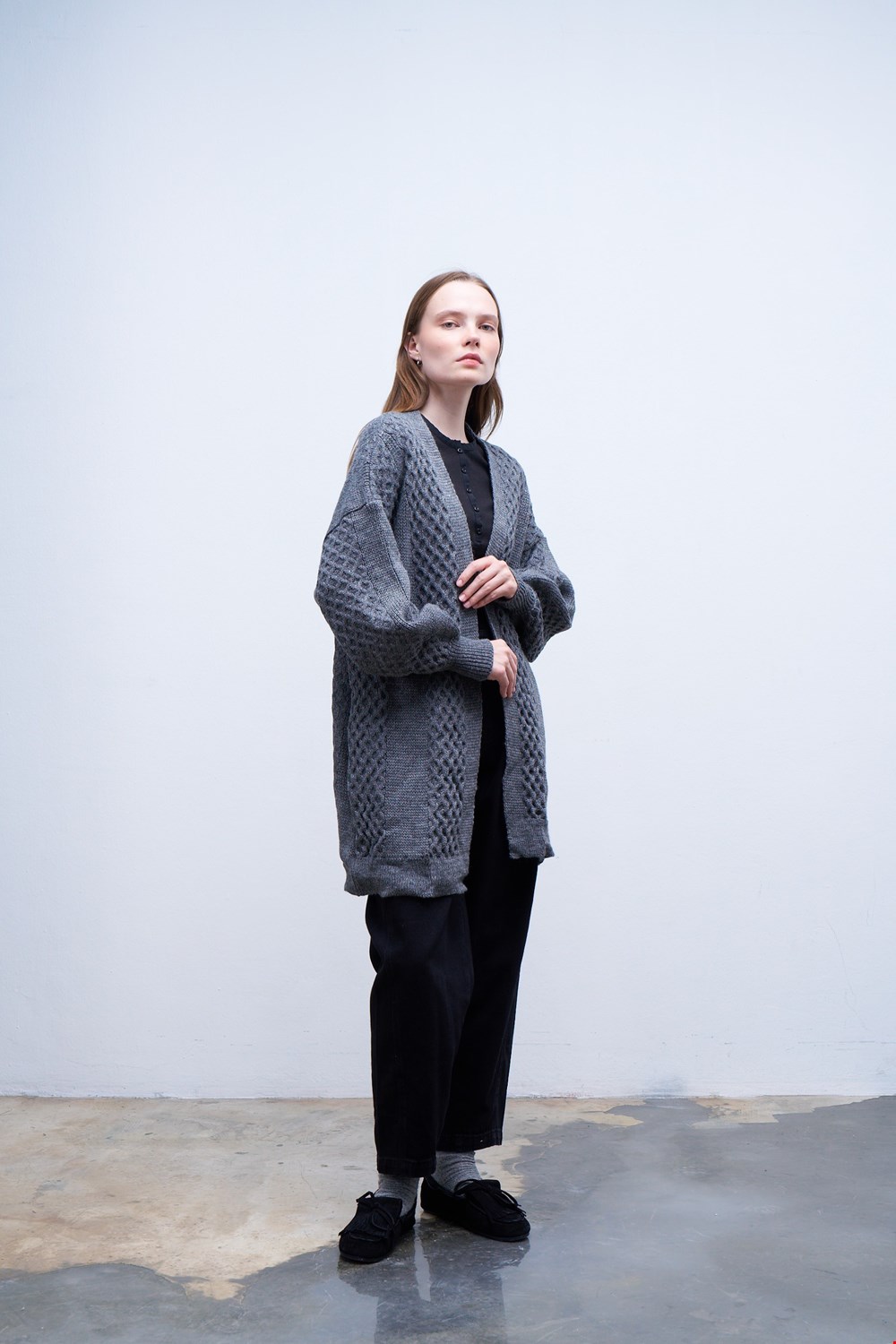 Qanu Candy Triko Hırka Gri 