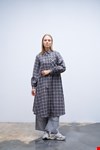 Qanu Ekose Volanlı Gömlek Kahve-Gri 