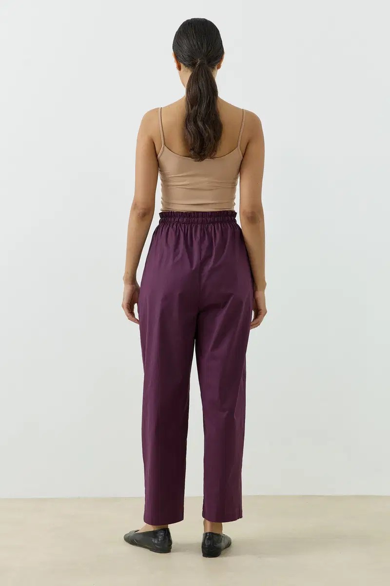 Qanu Else Poplin Pantolon Mürdüm