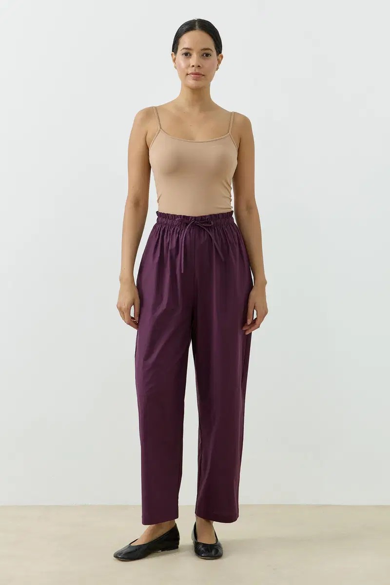 Qanu Else Poplin Pantolon Mürdüm
