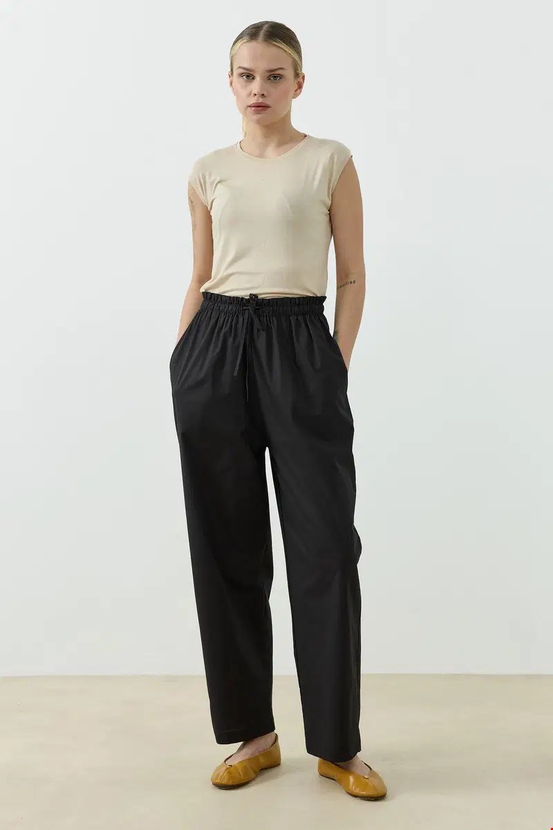 Qanu Else Poplin Pantolon Siyah
