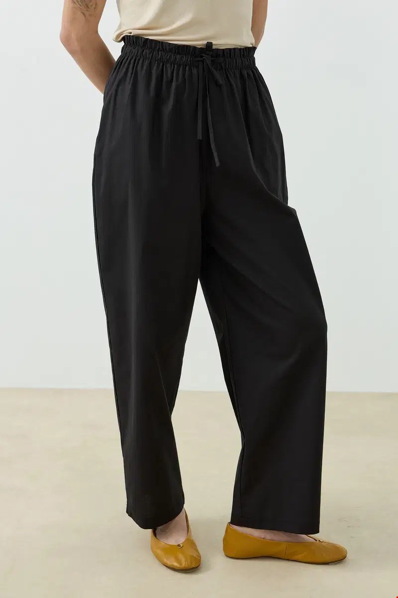 Qanu Else Poplin Pantolon Siyah