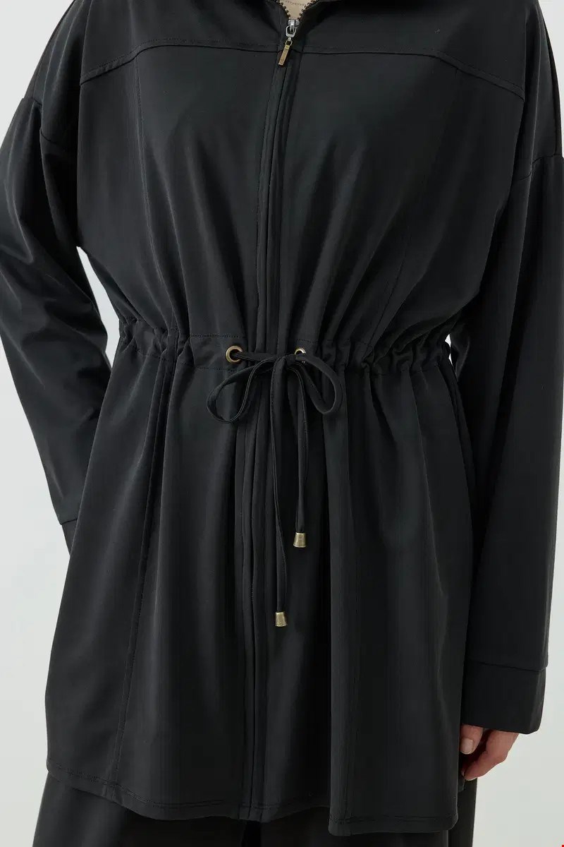 Qanu Fermuarlı Modal Sweatshirt Takım Siyah 