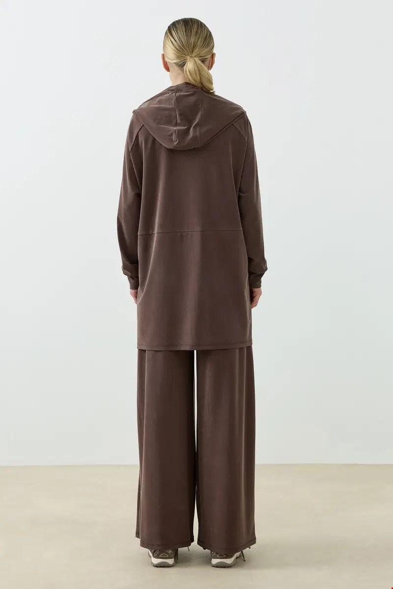 Qanu Flexel Modal Takım Kahverengi