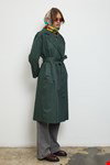 Qanu Floriva Uzun Trençkot Yeşil