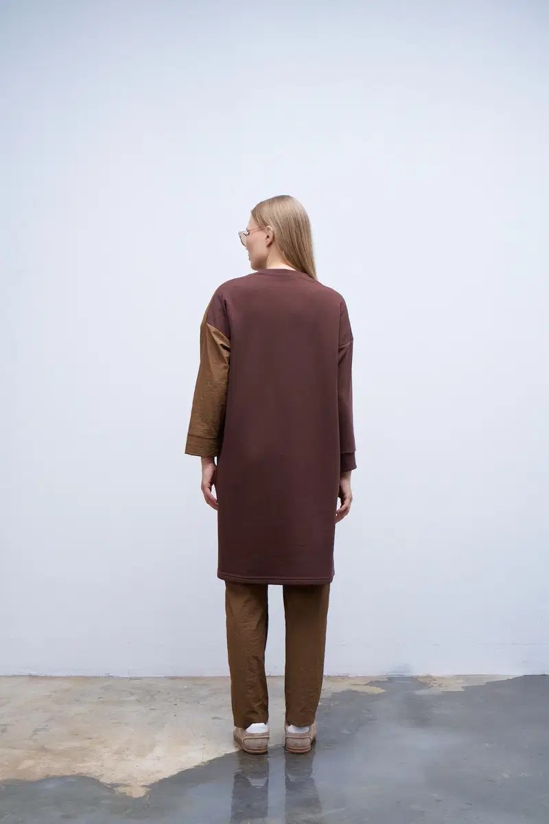 Qanu Garnili Sweatshirt Kahverengi 