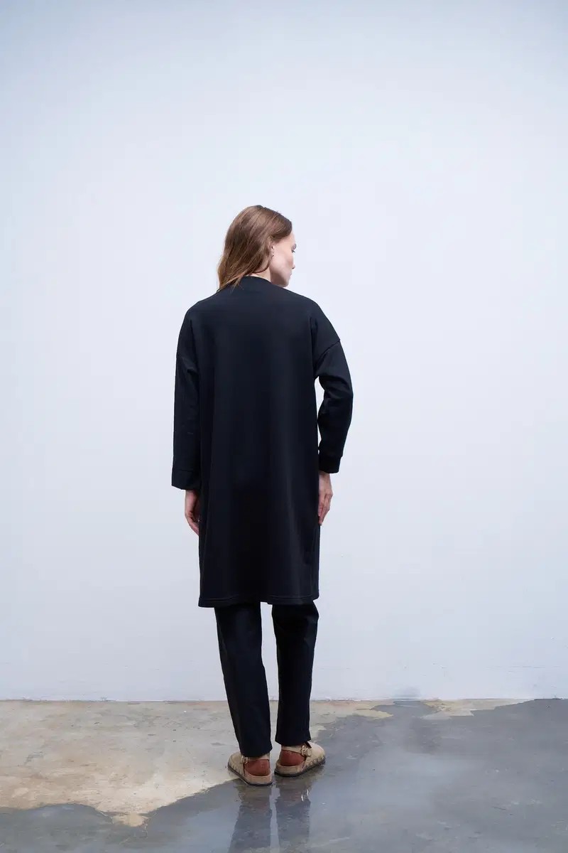 Qanu Garnili Sweatshirt Siyah 