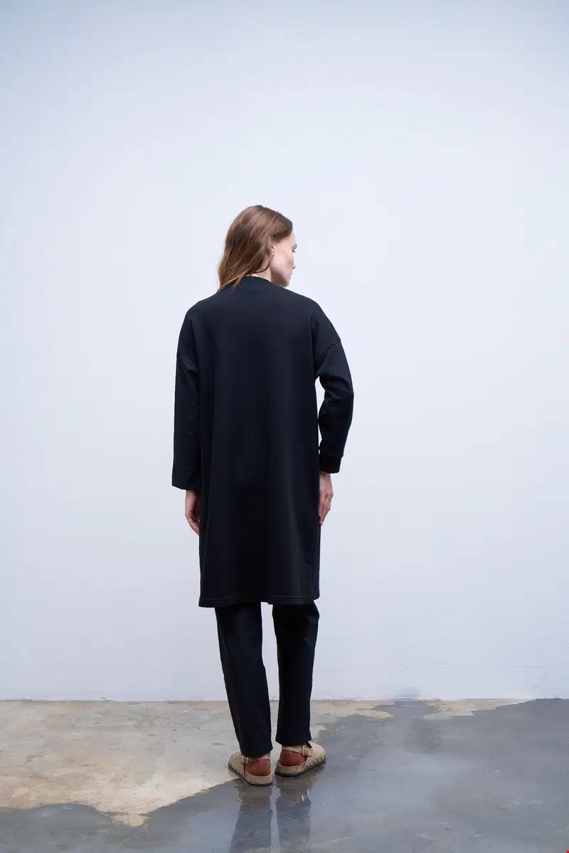 Qanu Garnili Sweatshirt Siyah 