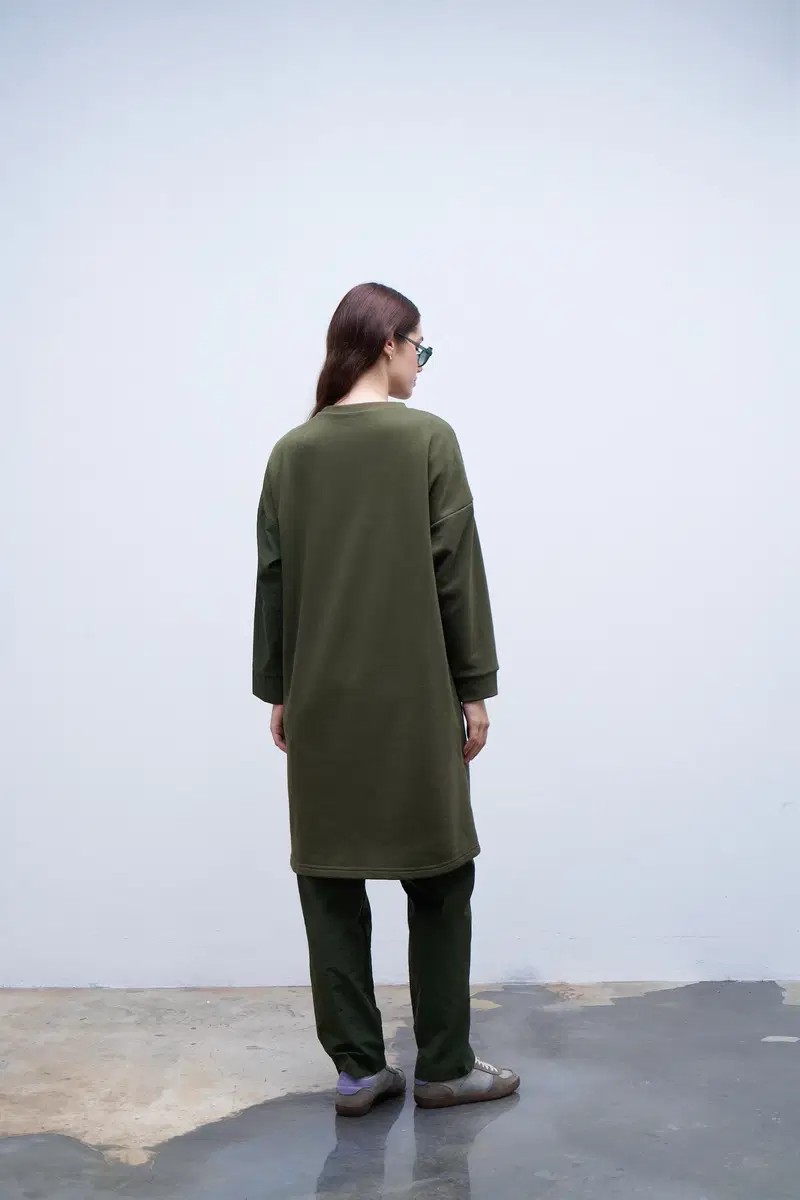Qanu Garnili Sweatshirt Yeşil 