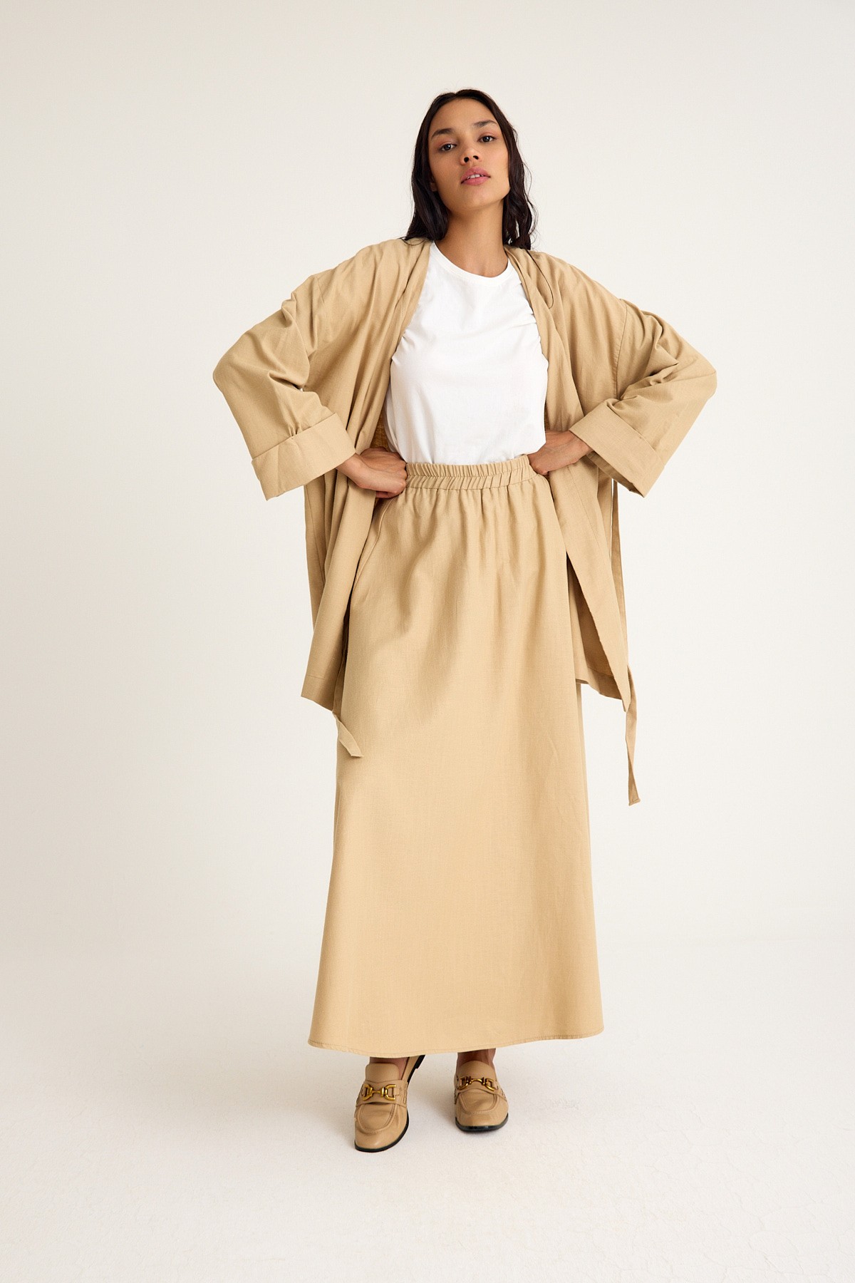 Qanu Keten Etek Camel 