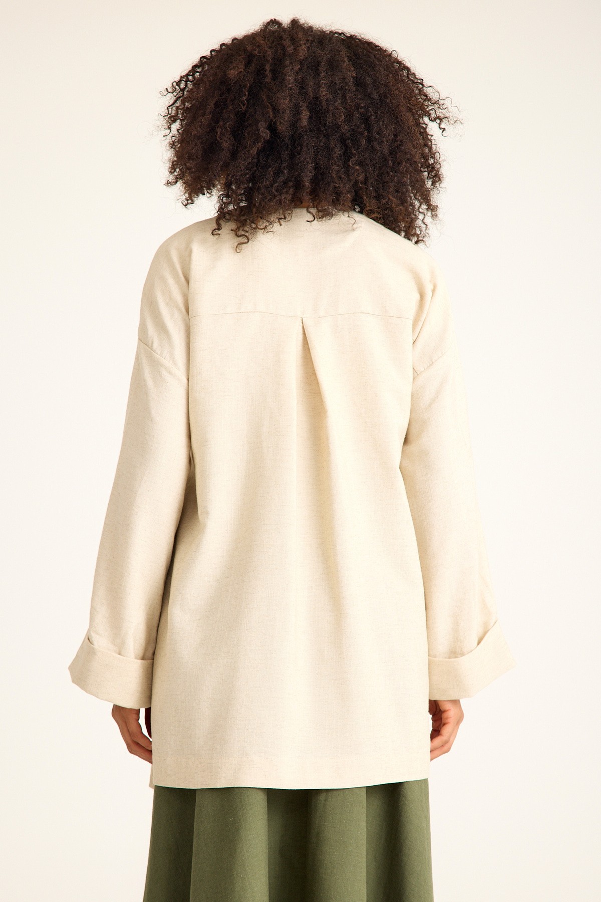Qanu Keten Kimono Bej 