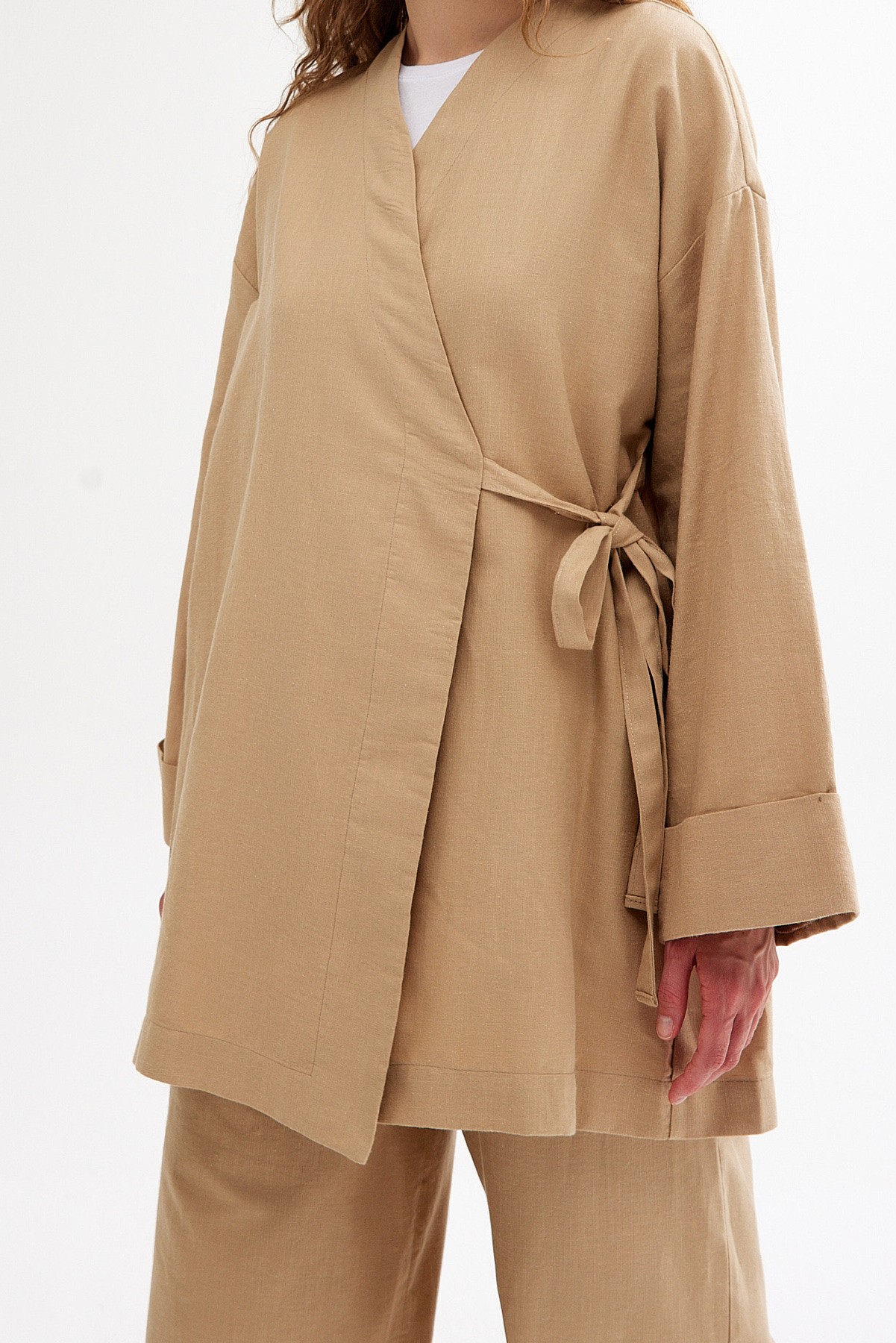 Qanu Keten Kimono Camel 