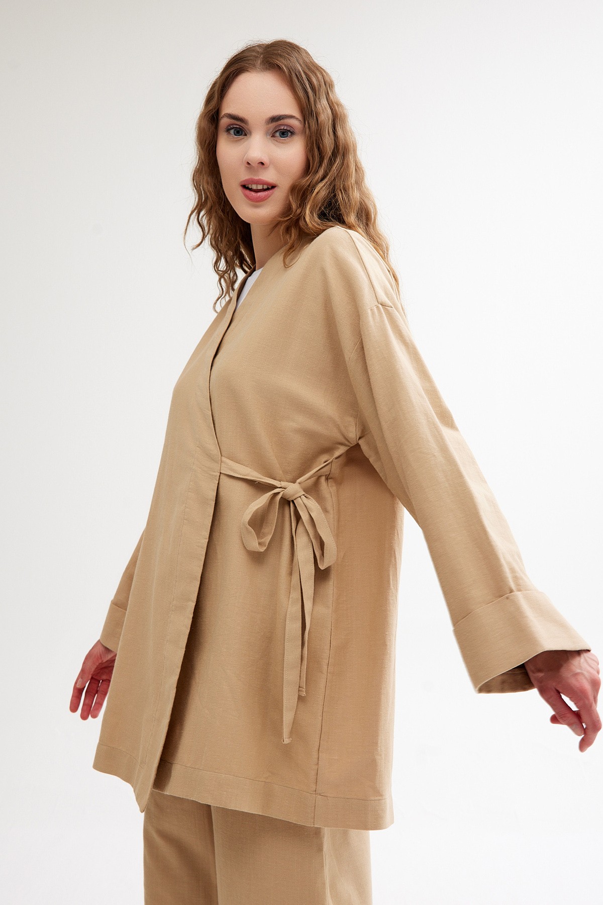 Qanu Keten Kimono Camel 