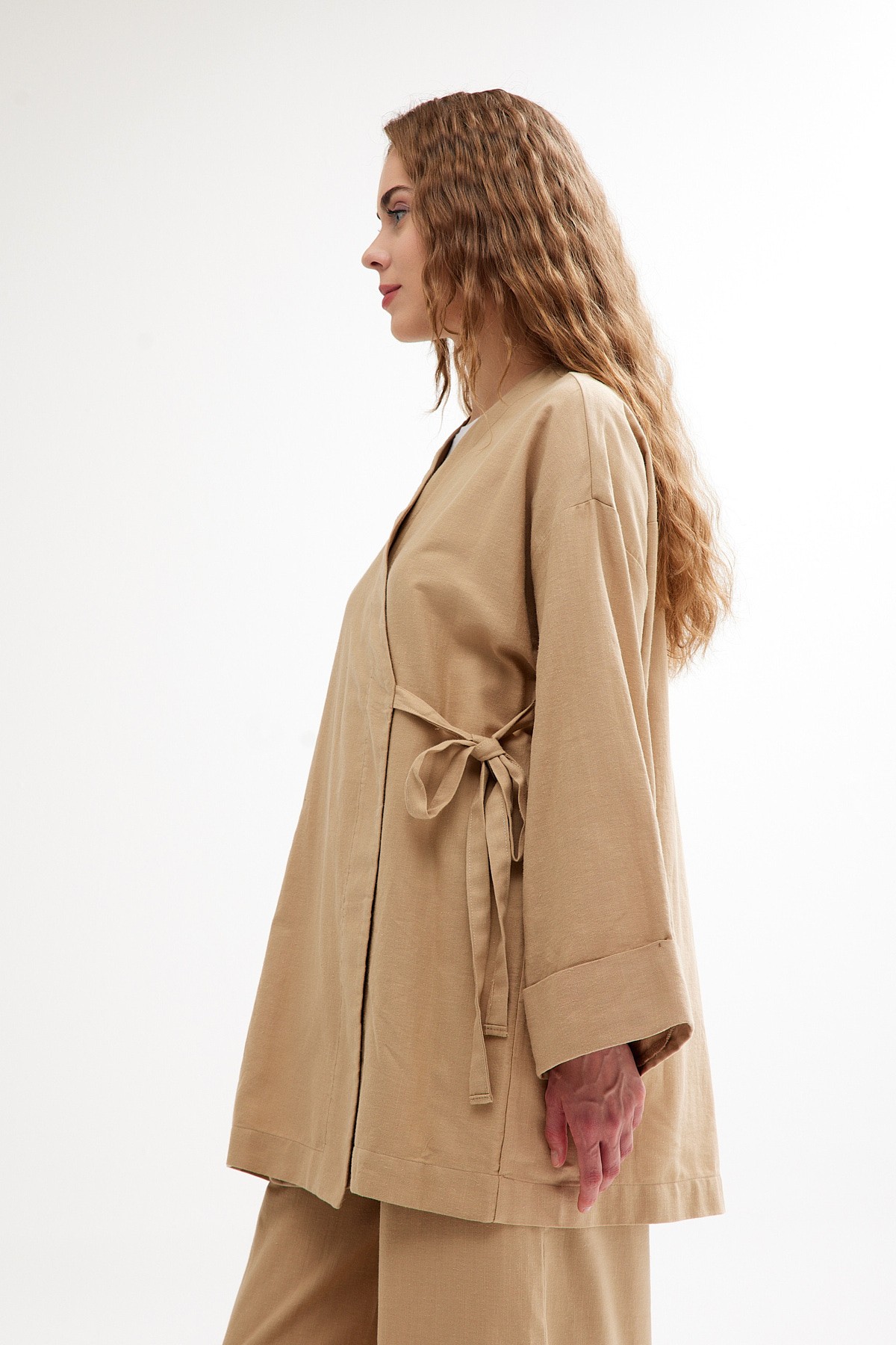 Qanu Keten Kimono Camel 