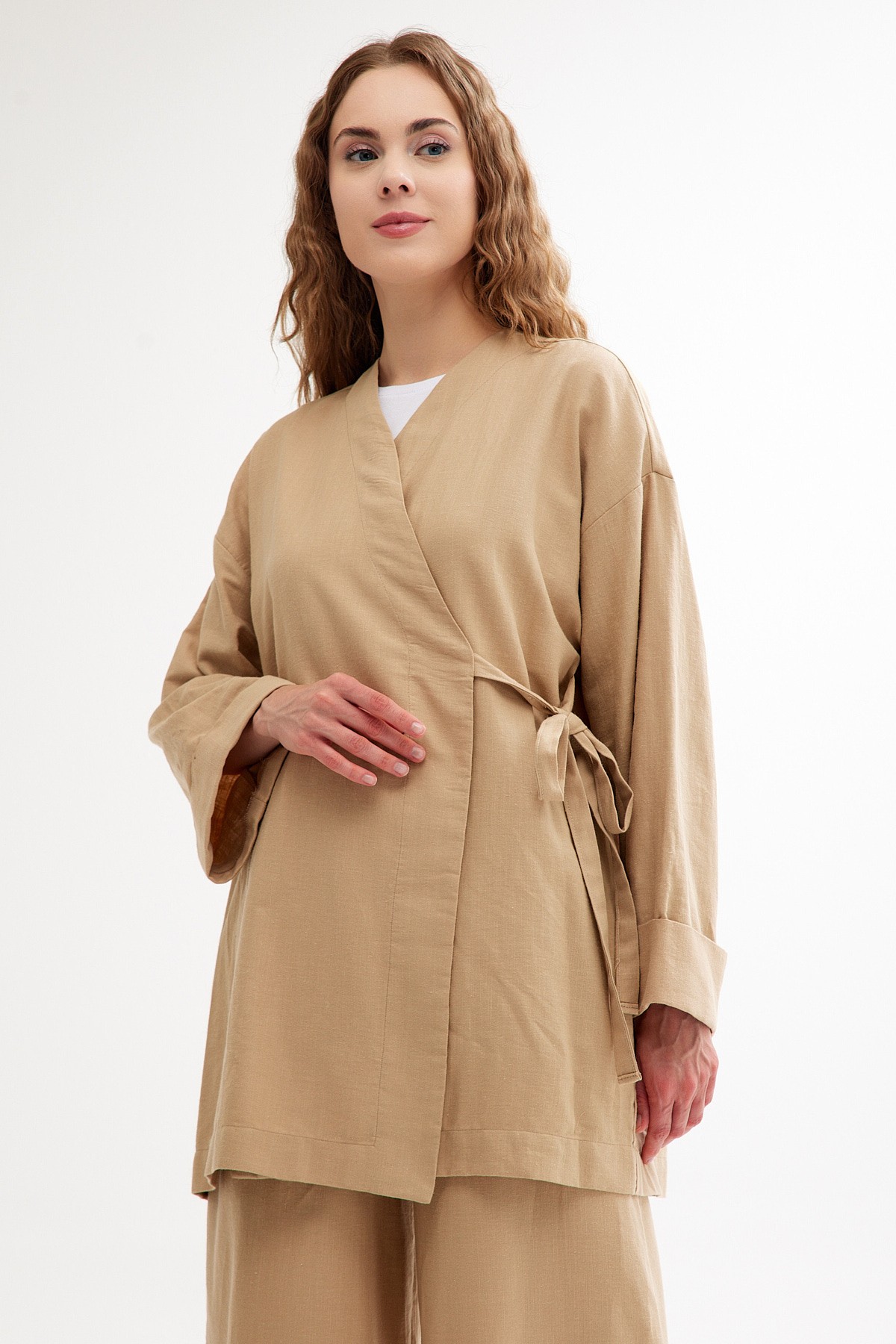 Qanu Keten Kimono Camel 