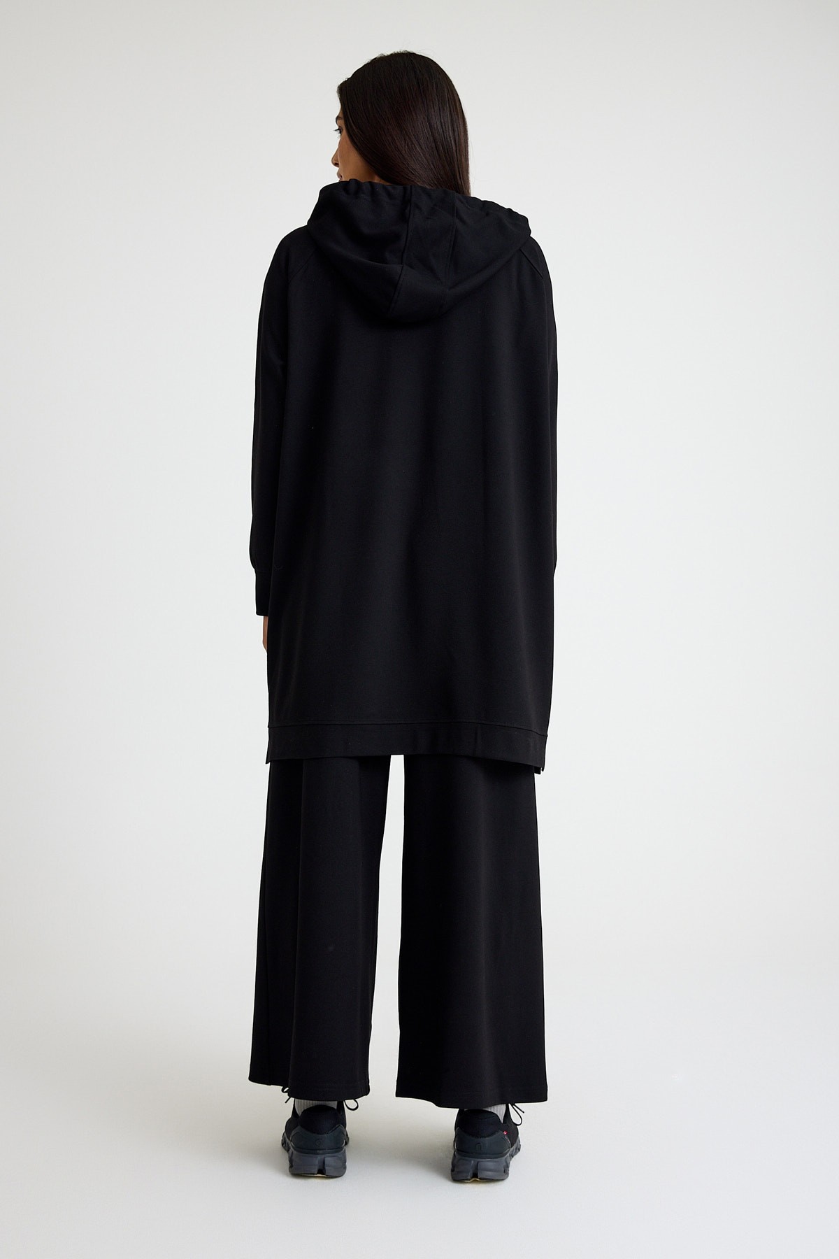 Qanu Nakışlı Sweatshirt Siyah