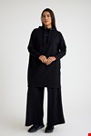 Qanu Nakışlı Sweatshirt Siyah