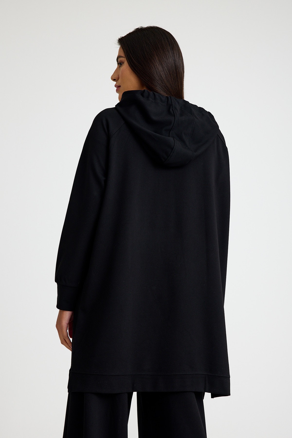 Qanu Nakışlı Sweatshirt Siyah