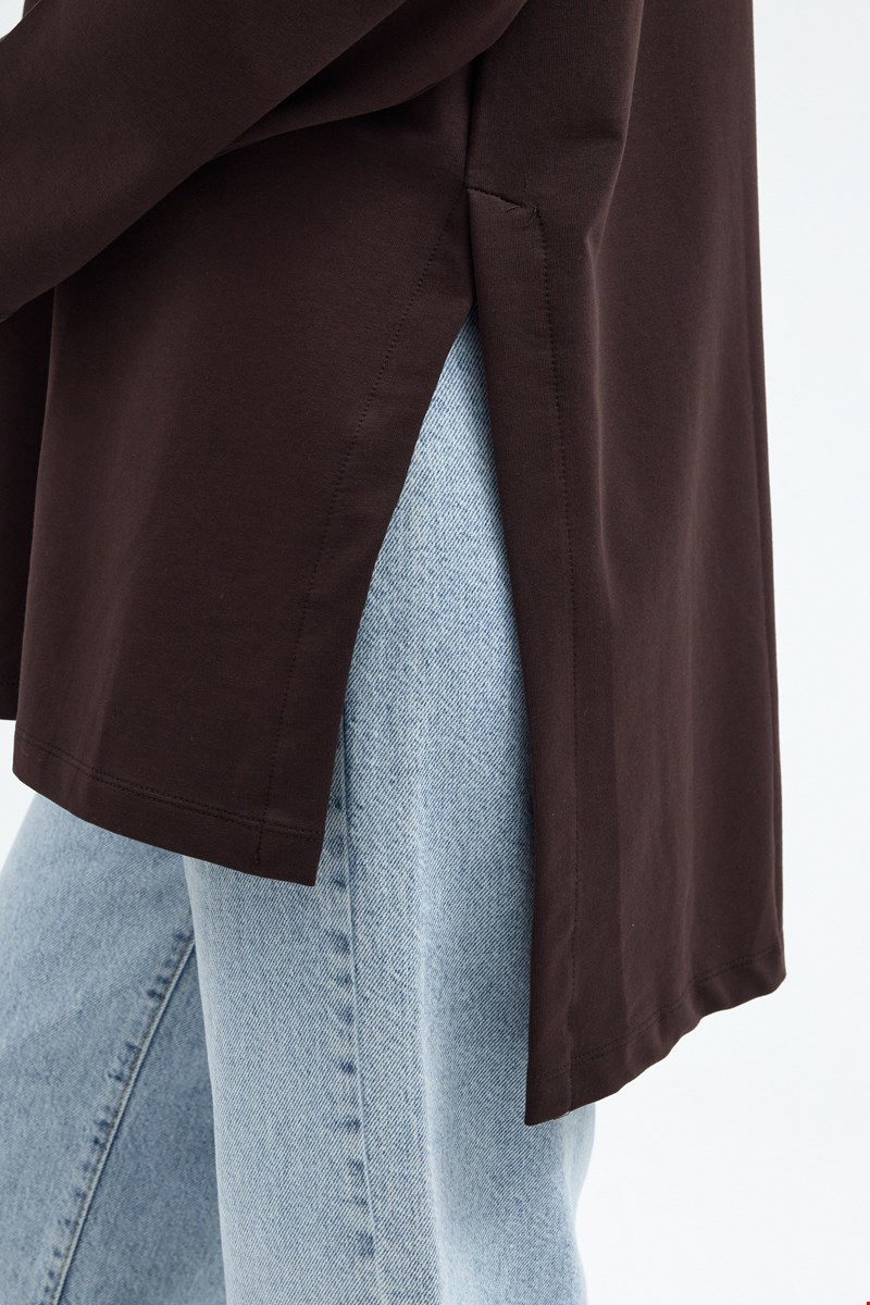 Qanu Nilda İnce Sweatshirt Kahverengi