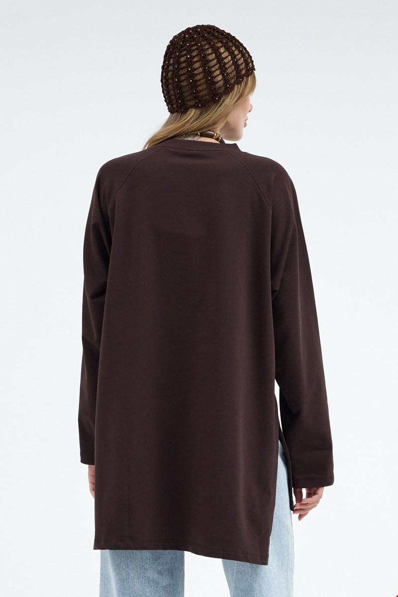 Qanu Nilda İnce Sweatshirt Kahverengi