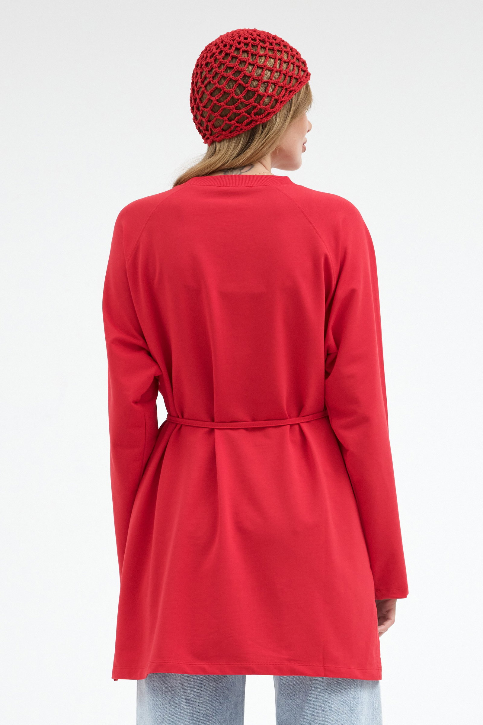Qanu Nilda İnce Sweatshirt Kırmızı