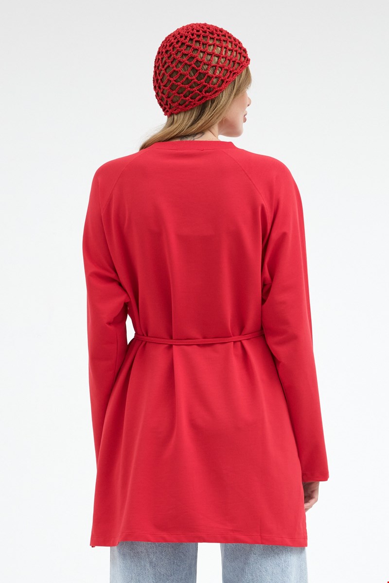 Qanu Nilda İnce Sweatshirt Kırmızı