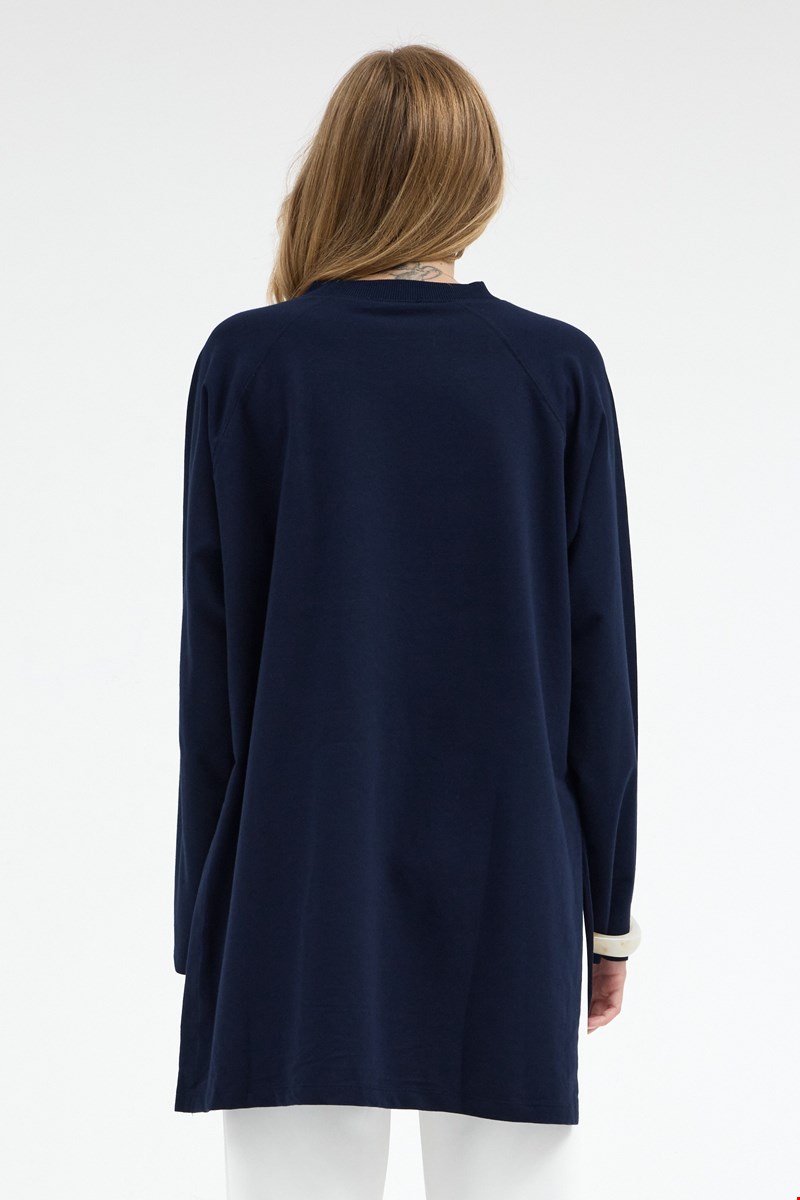 Qanu Nilda İnce Sweatshirt Lacivert