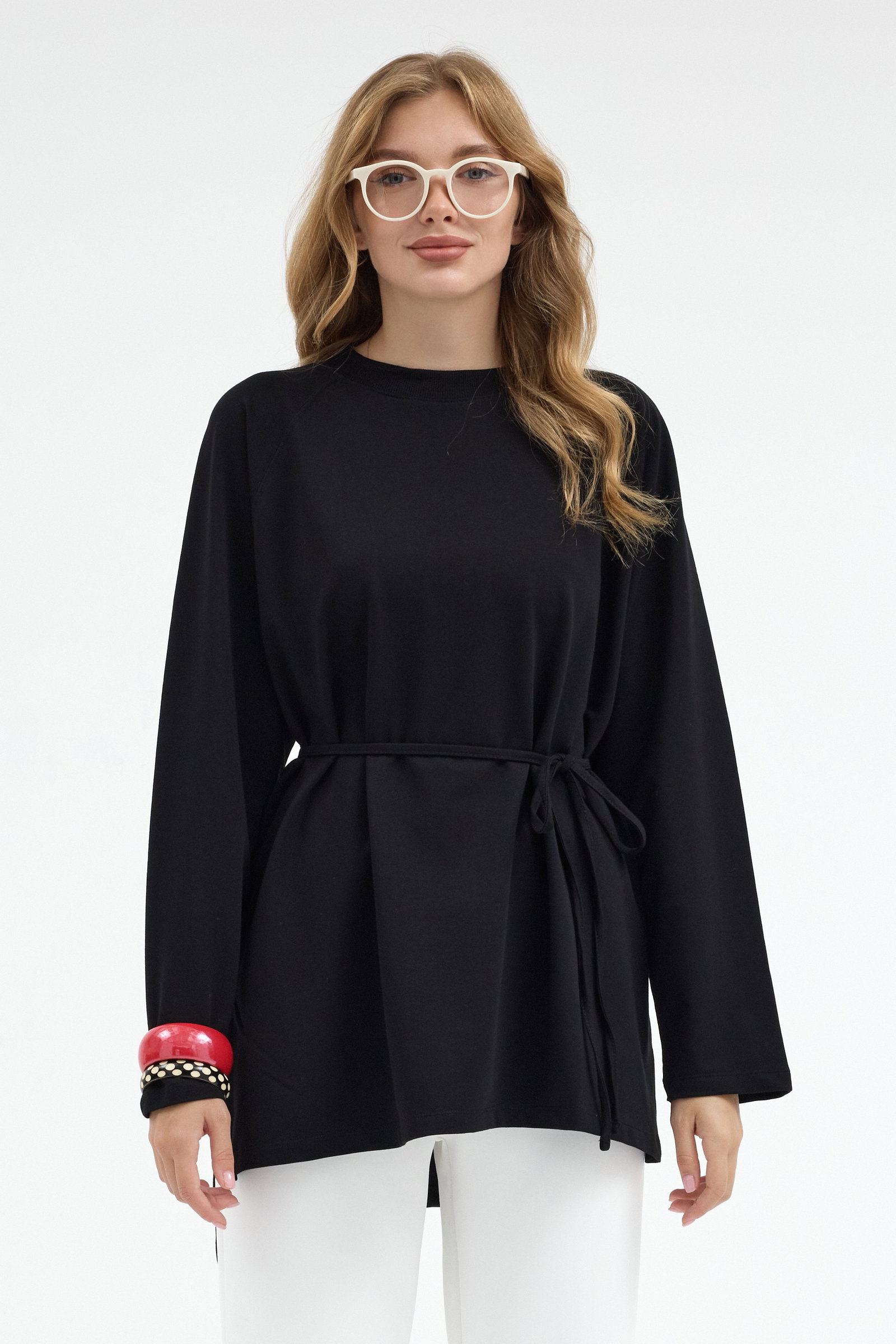 Qanu Nilda İnce Sweatshirt Siyah 