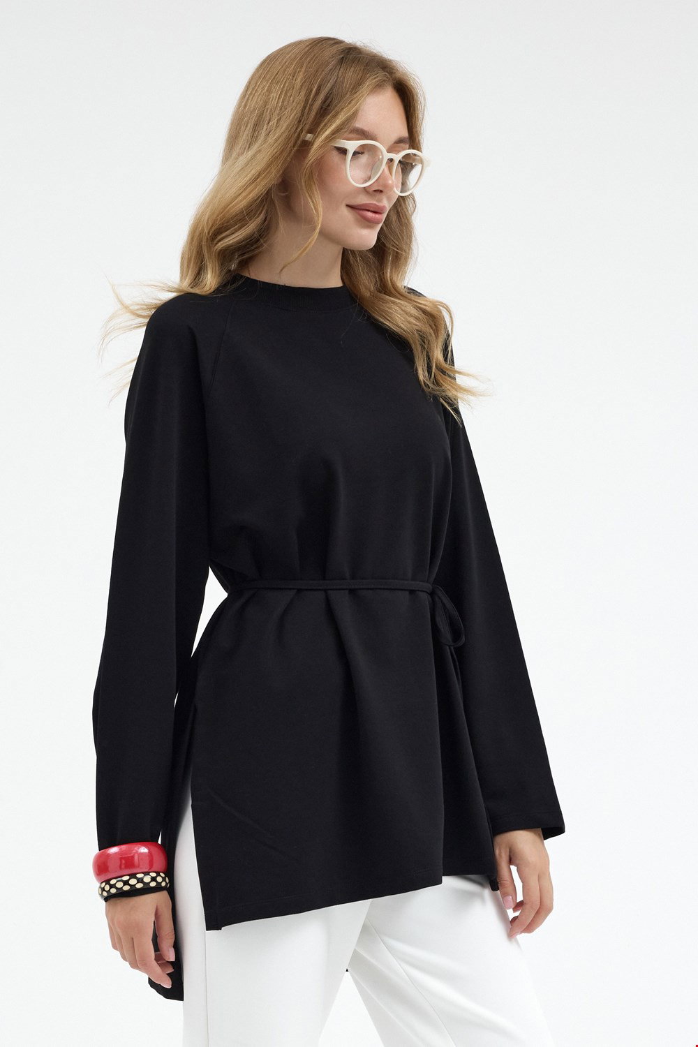 Qanu Nilda İnce Sweatshirt Siyah 