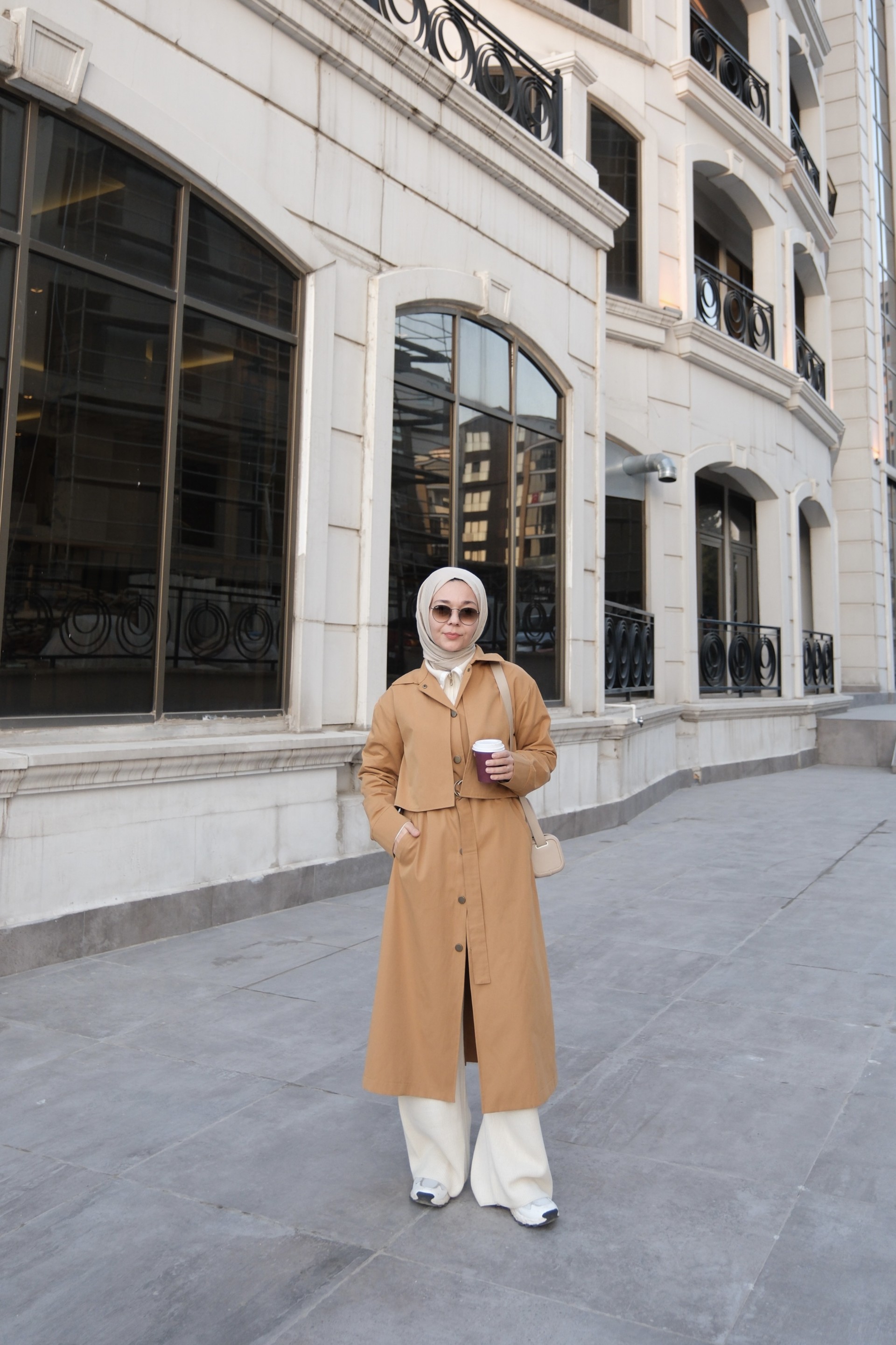 Qanu Rüzgarlıklı Trençkot Camel 