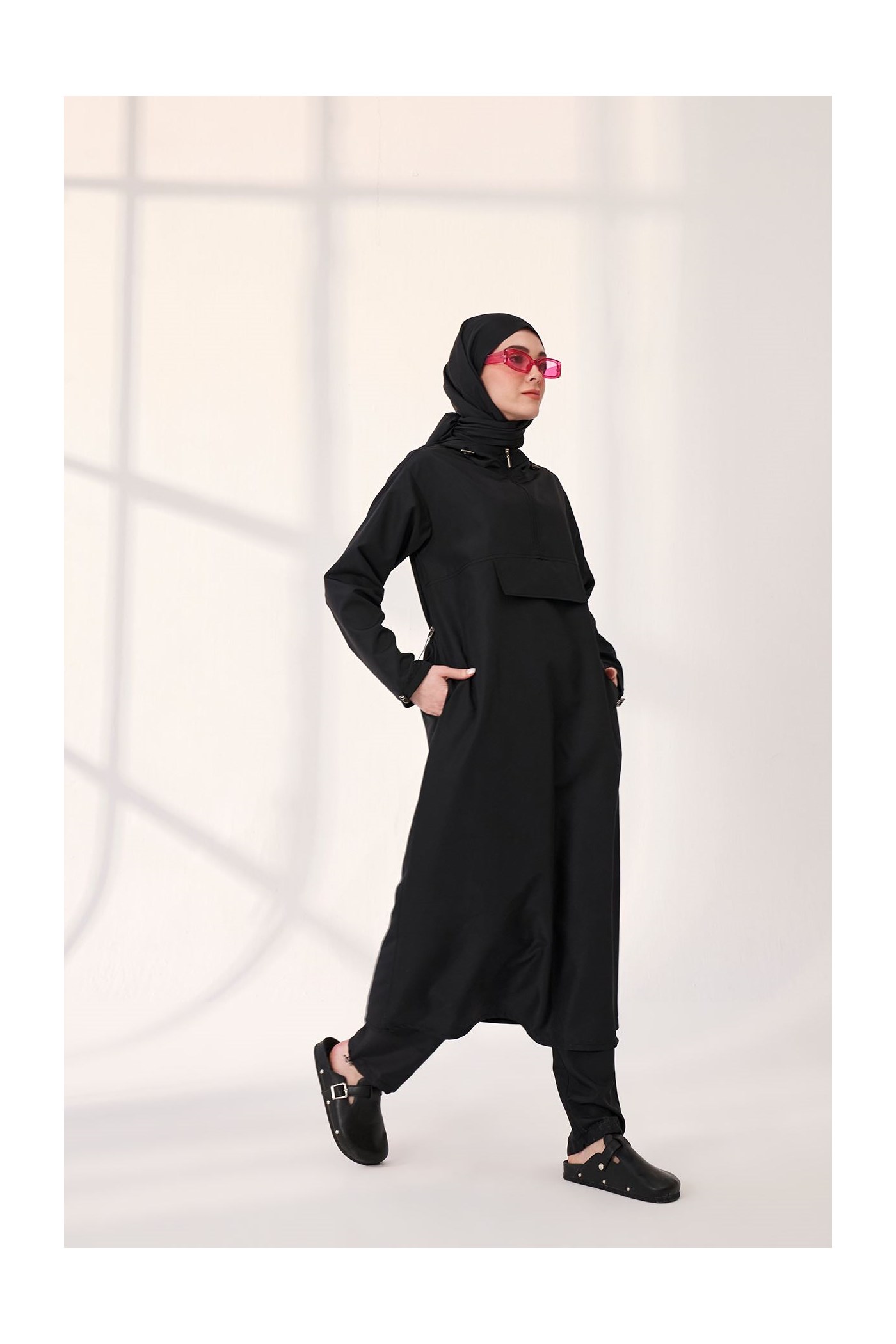 Qanu Uzun Mayo Takım Siyah