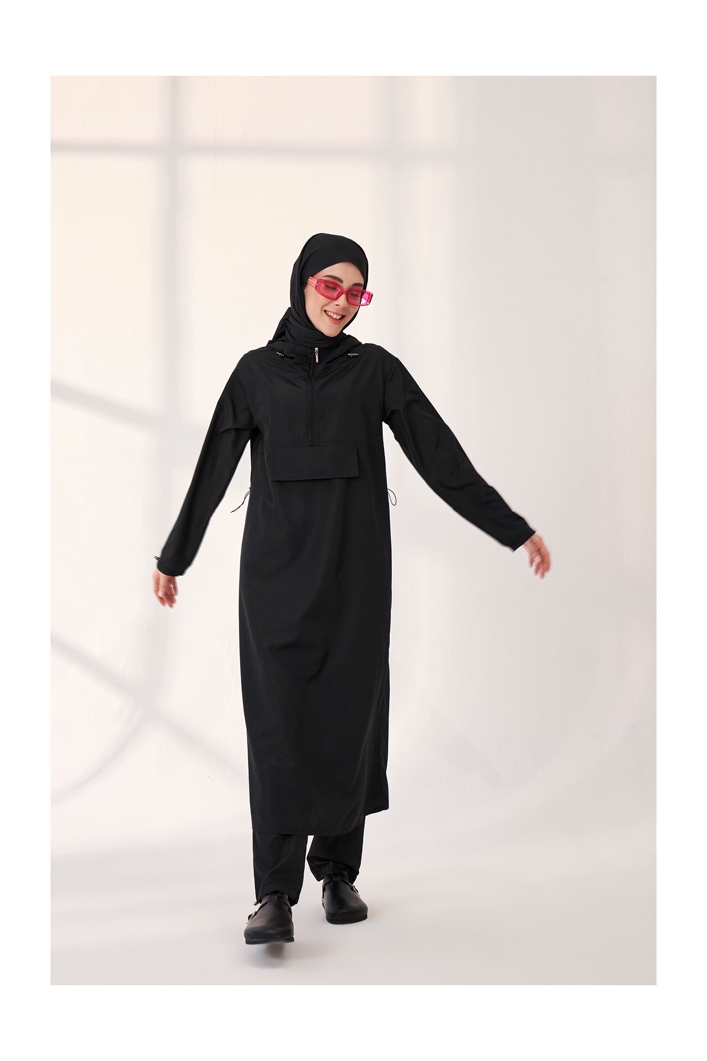 Qanu Uzun Mayo Takım Siyah