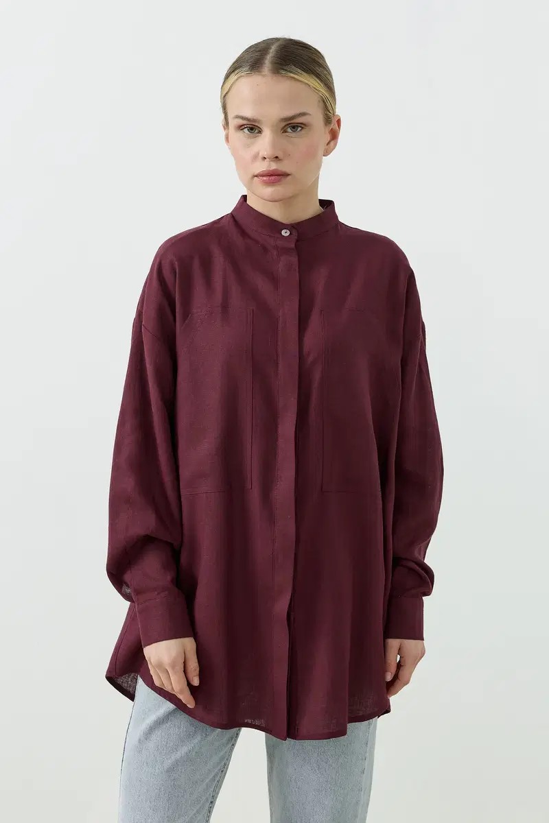 Qanu Valenza Gömlek Bordo 