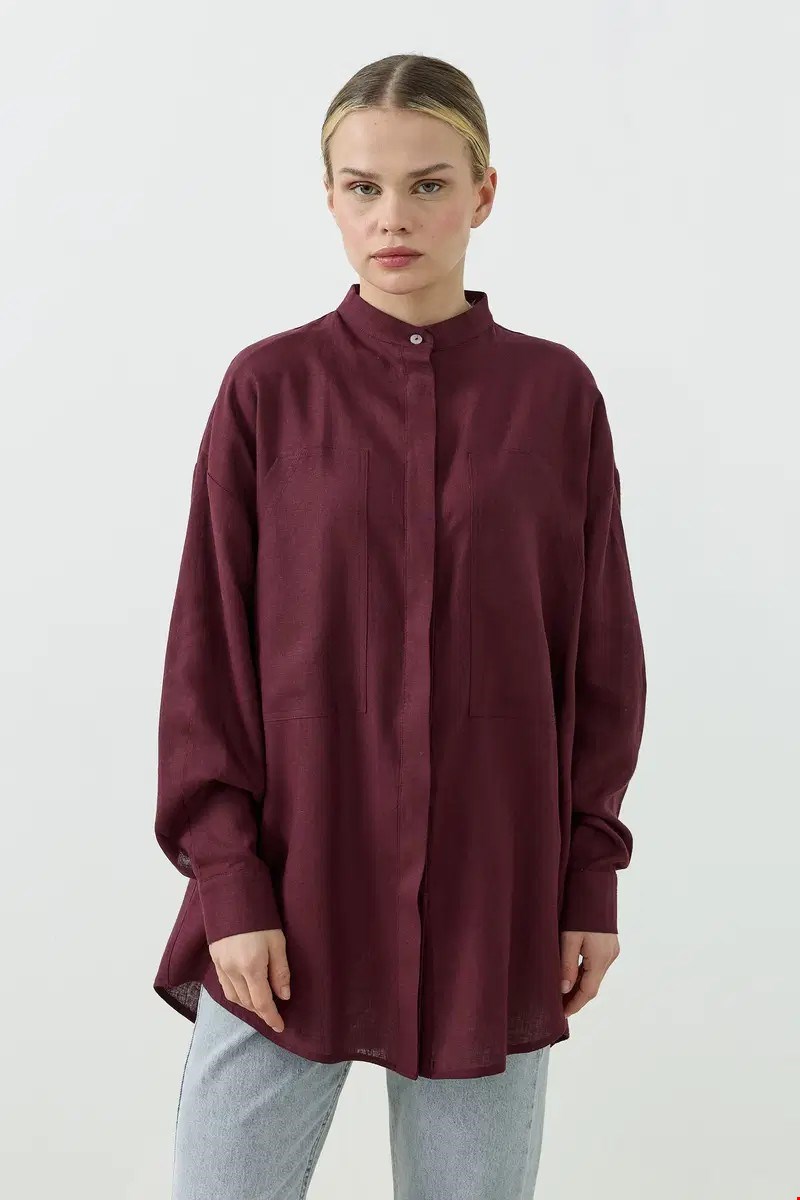 Qanu Valenza Gömlek Bordo 