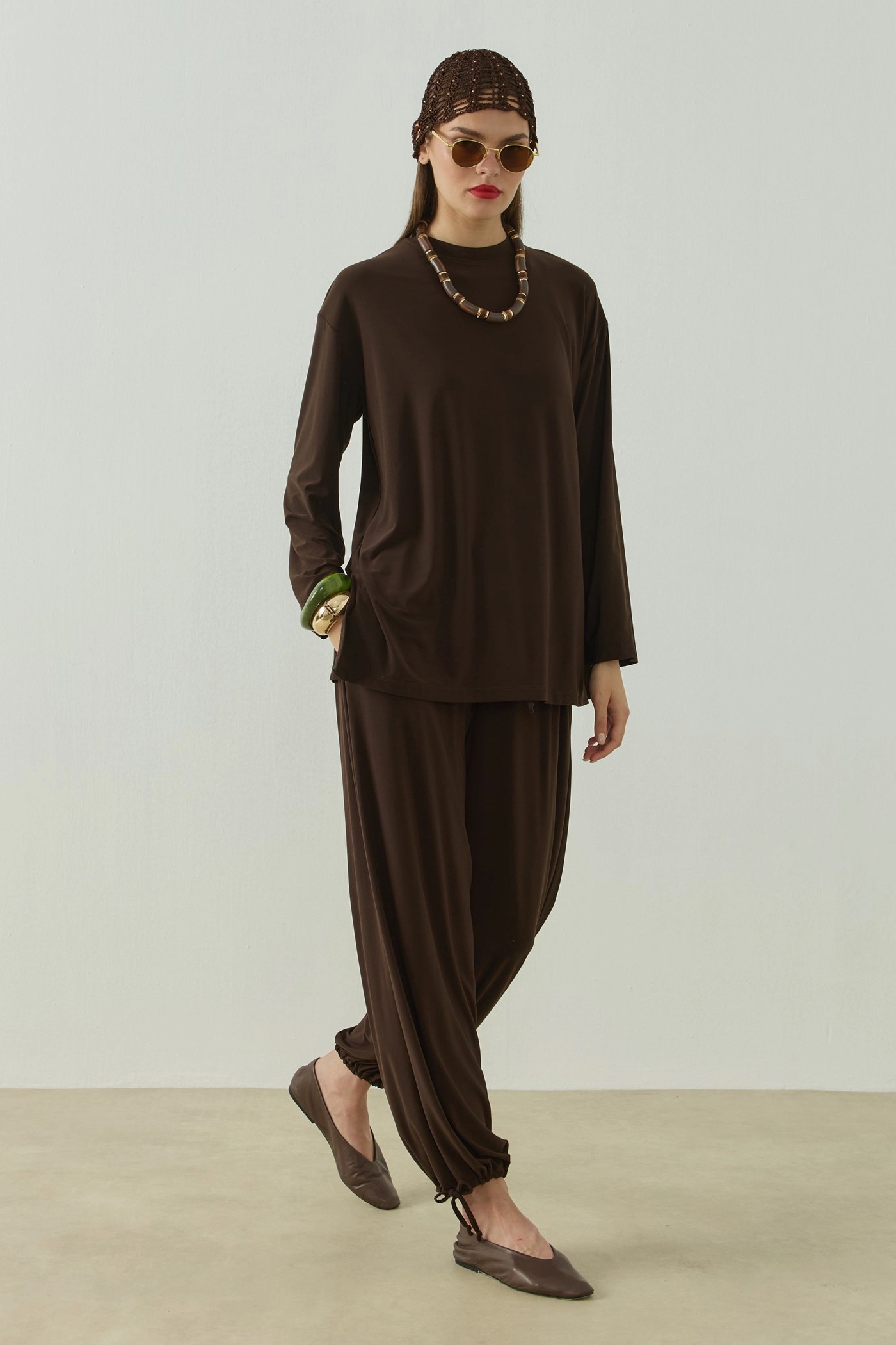 Qanu Alya T-shirt Kahverengi