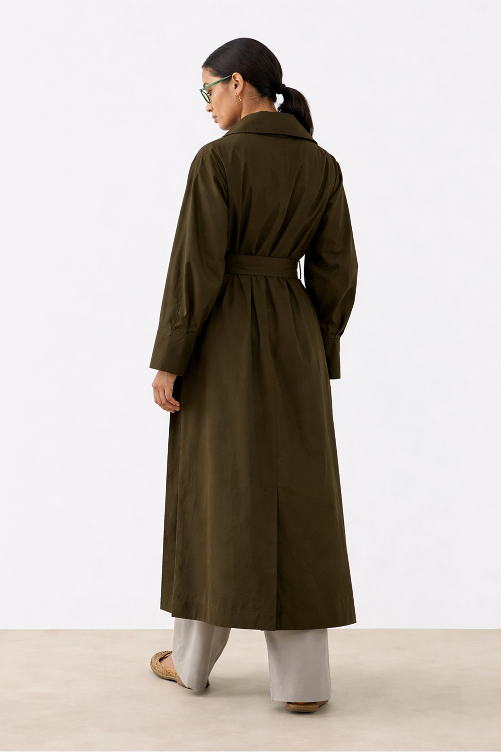 Qanu Avèlia Trençkot Koyu Yeşil 