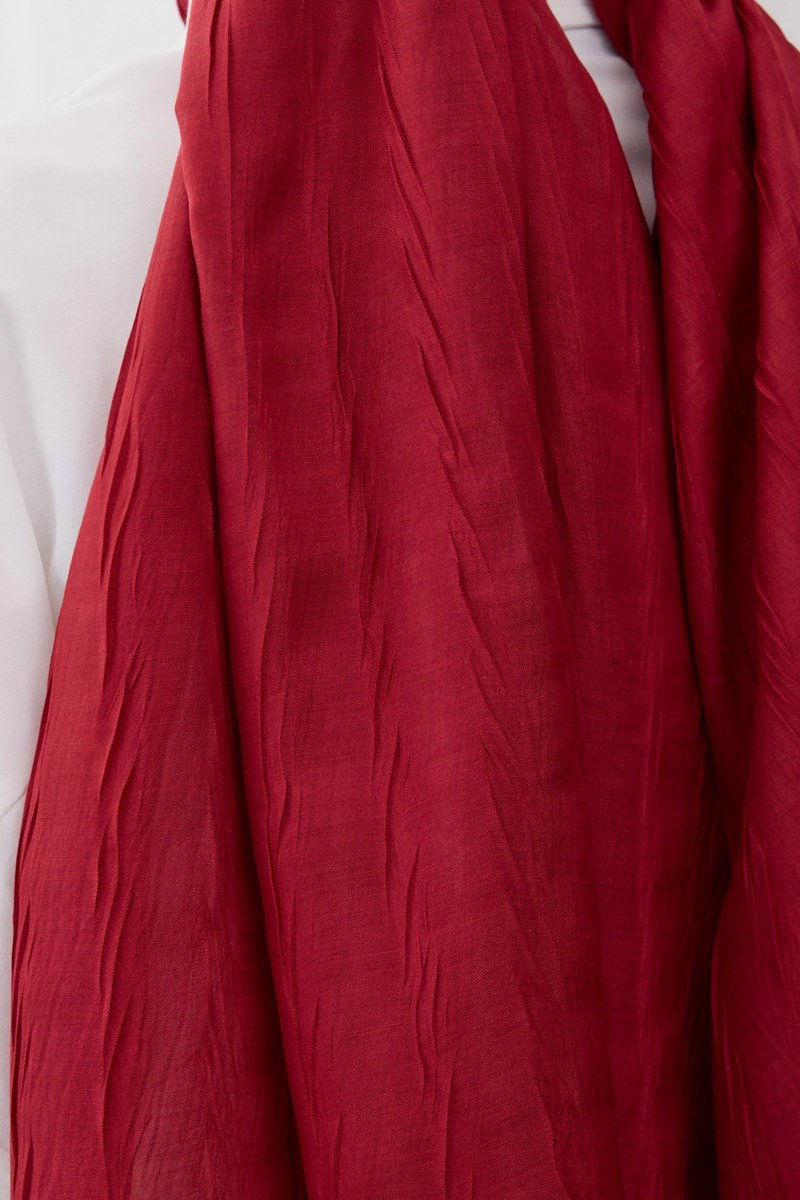 Qanu Bambu Pilise Şal Kırmızı