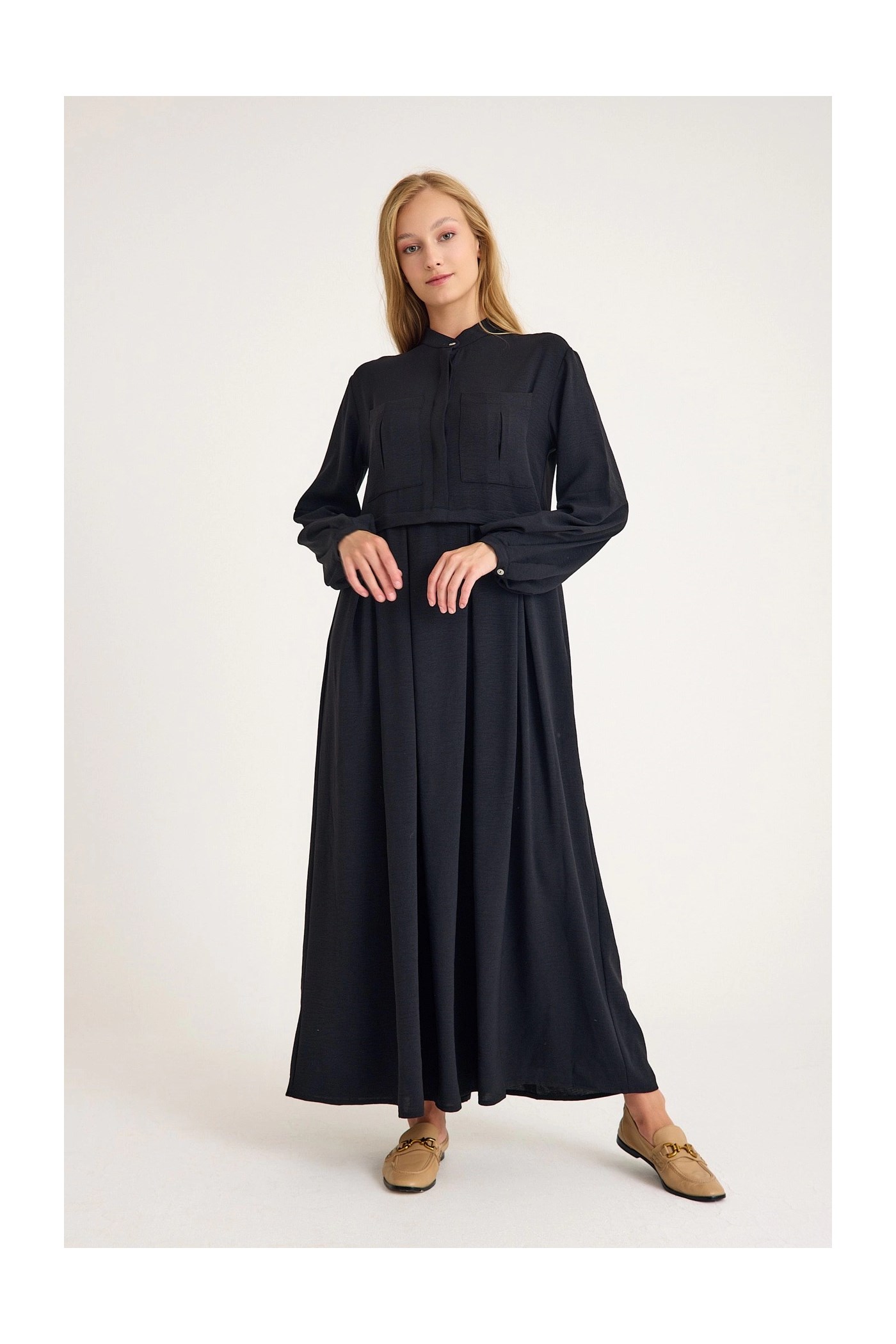 Qanu Cepli Elbise Siyah 