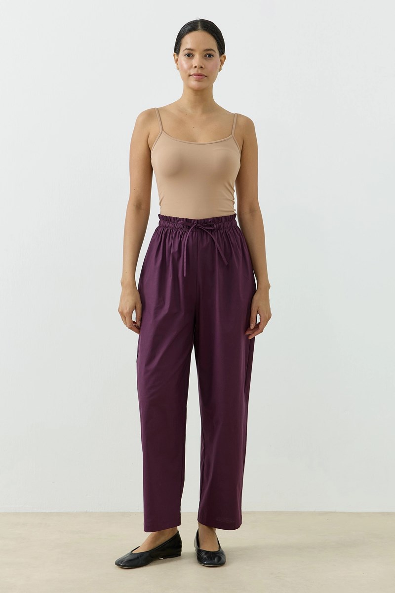 Qanu Else Poplin Pantolon Mürdüm