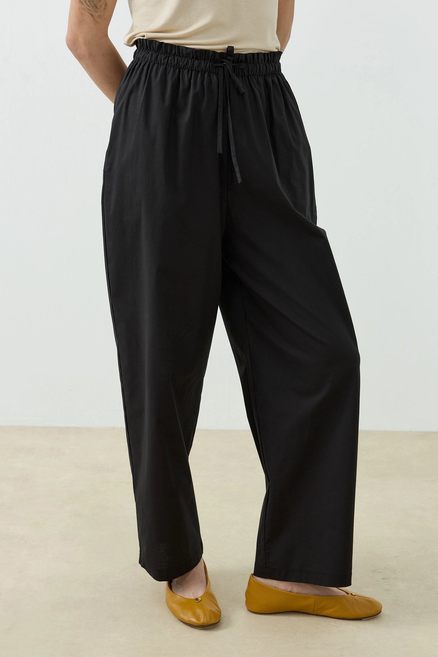 Qanu Else Poplin Pantolon Siyah