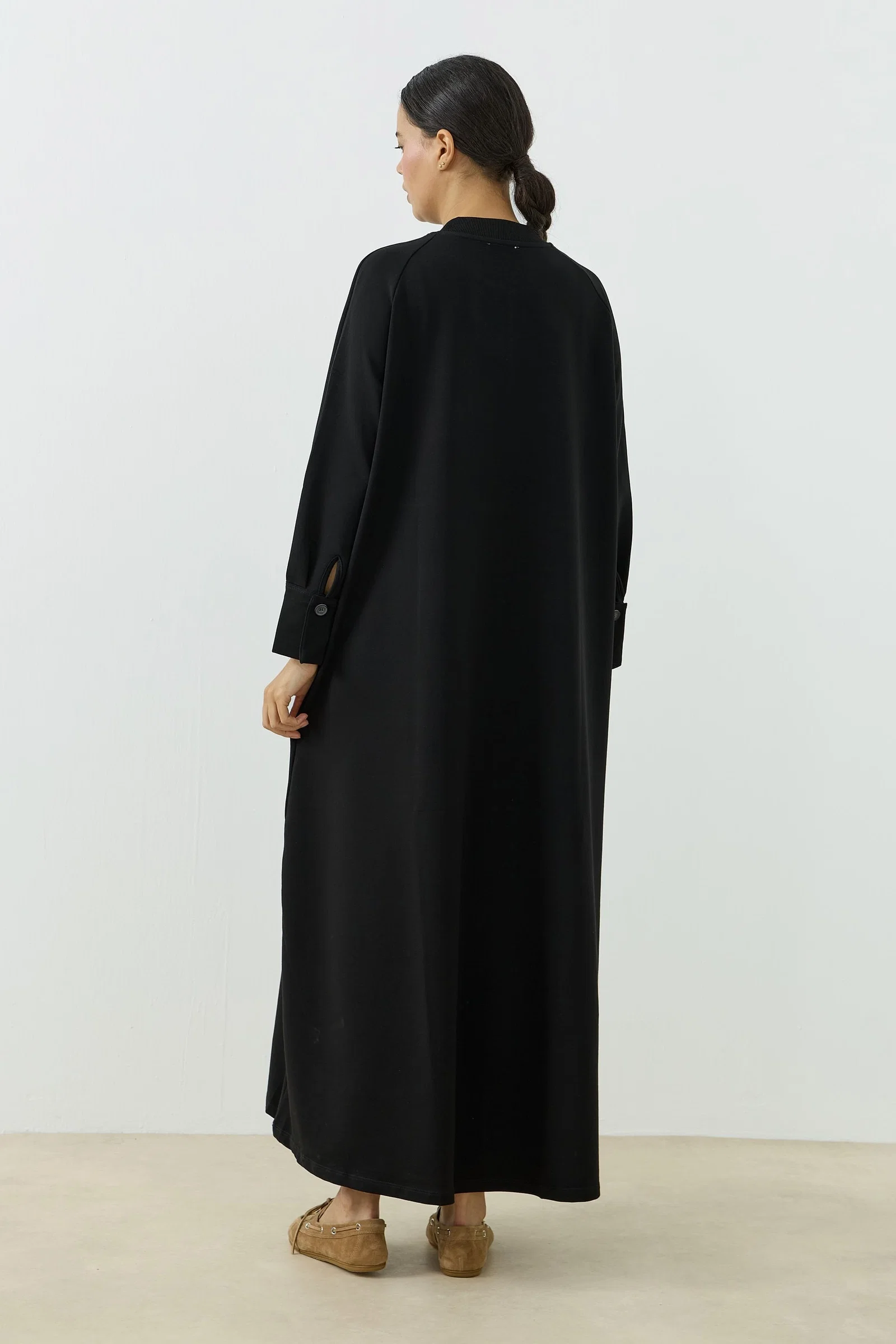Qanu Sweatshirt Elbise Siyah